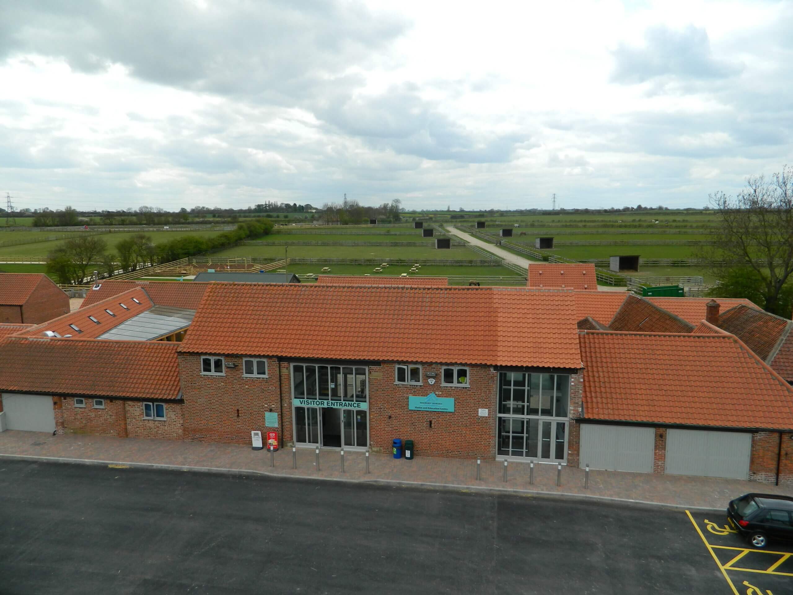 aerial view of the bransby horses visitor centre