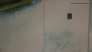 aerial view of flooded fields at bransby horses