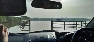 flooded fields at bransby horses