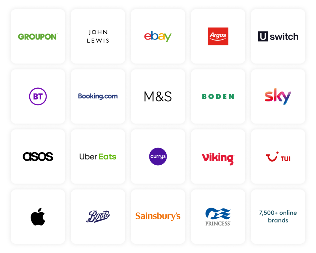 rows of brands that are partnered with easy fundraising