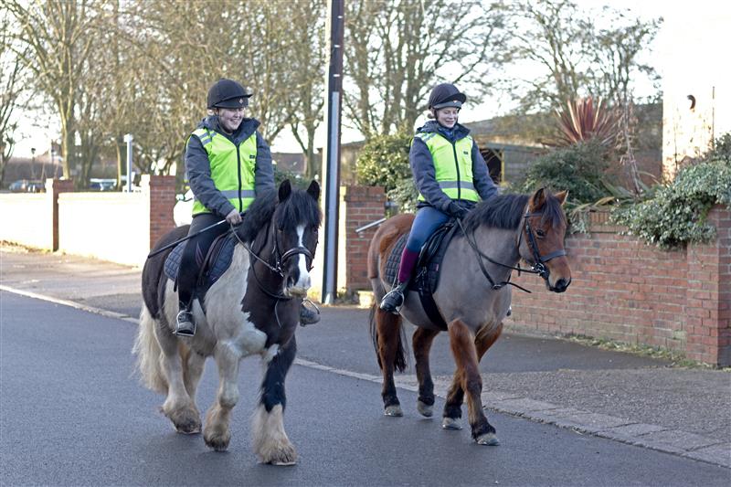 Bransby Horses ride through the village