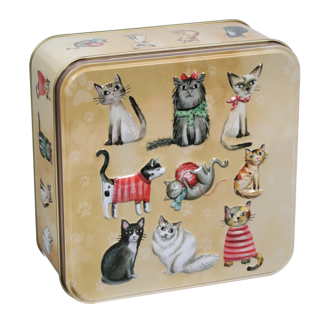 Embossed Biscuit Tins - Cats in Jumpers