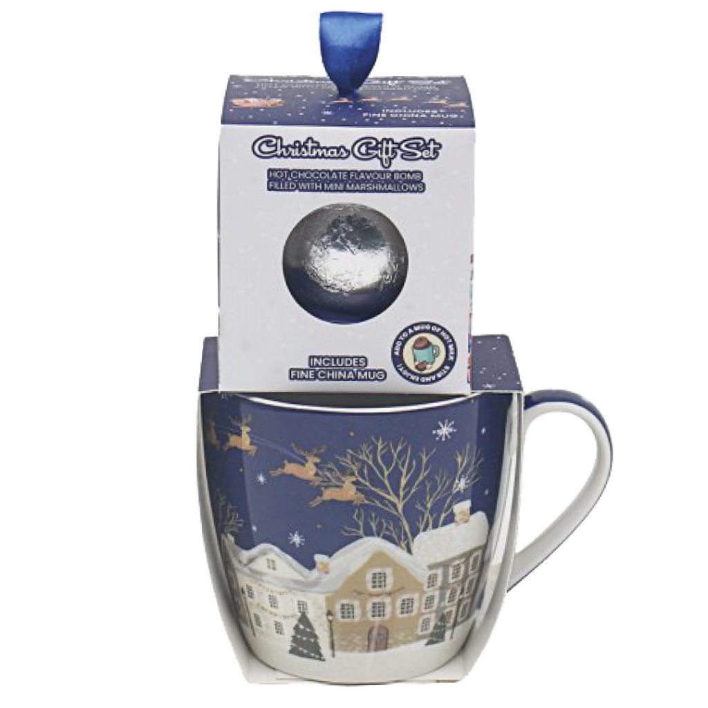 Tinsel Town Blue Mug & Choc Bombe Gift Set