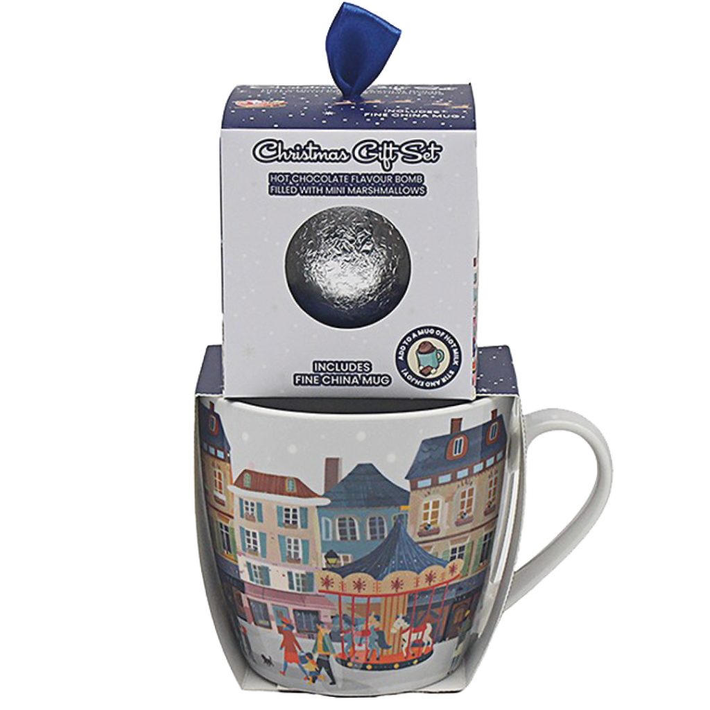 Tinsel Town White Mug & Choc Bombe Gift Set