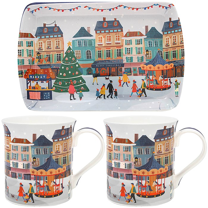 Tinsel Town Mug & Tray Set